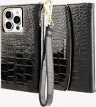Wristlet Folio Case with MagSafe for iPhone 15 Pro - Black Croc