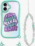 Funda protectora POP LOVIE con MagSafe y pulsera Charm para el iPhone 16 - Happy Mint​​ 