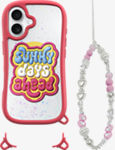 Funda protectora POP LOVIE con MagSafe y pulsera con colgante para iPhone 16 Plus - Sunny Red​​ 