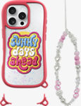 Funda protectora POP LOVIE con MagSafe y pulsera con colgante para iPhone 16 Pro Max: Sunny Red​​ 